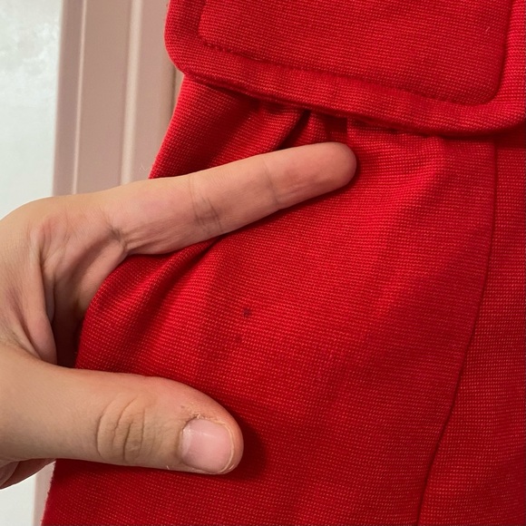 Milly Red Short Sleeve Belted Pencil Dress - Picture 7 of 9